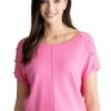 Ladieswear * | Ladies Marble Boat Neck Top Pink