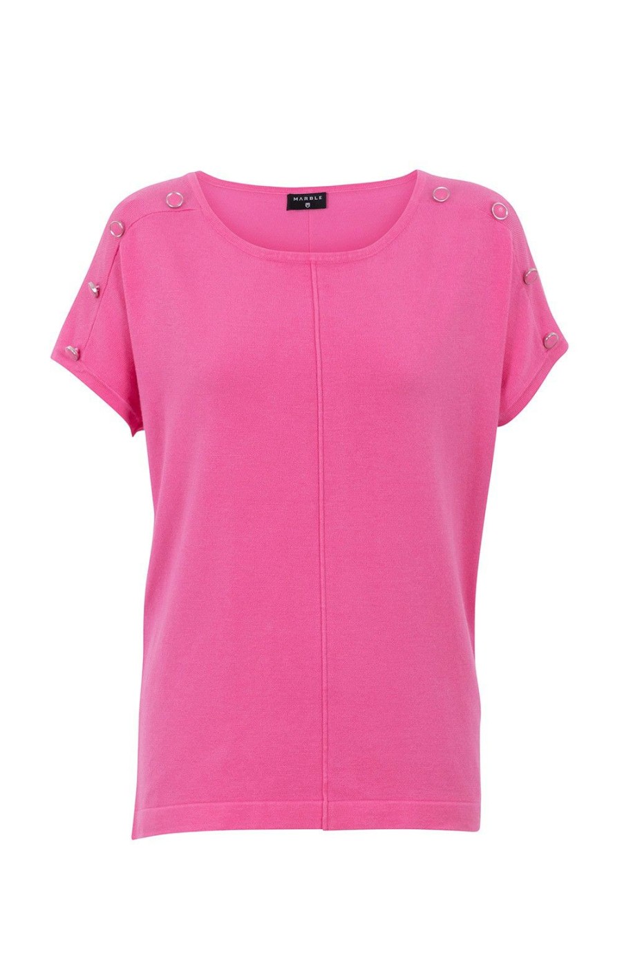 Ladieswear * | Ladies Marble Boat Neck Top Pink