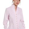 Ladieswear * | Ladies Eterna Tiny Dot Stand Collar Shirt Pink