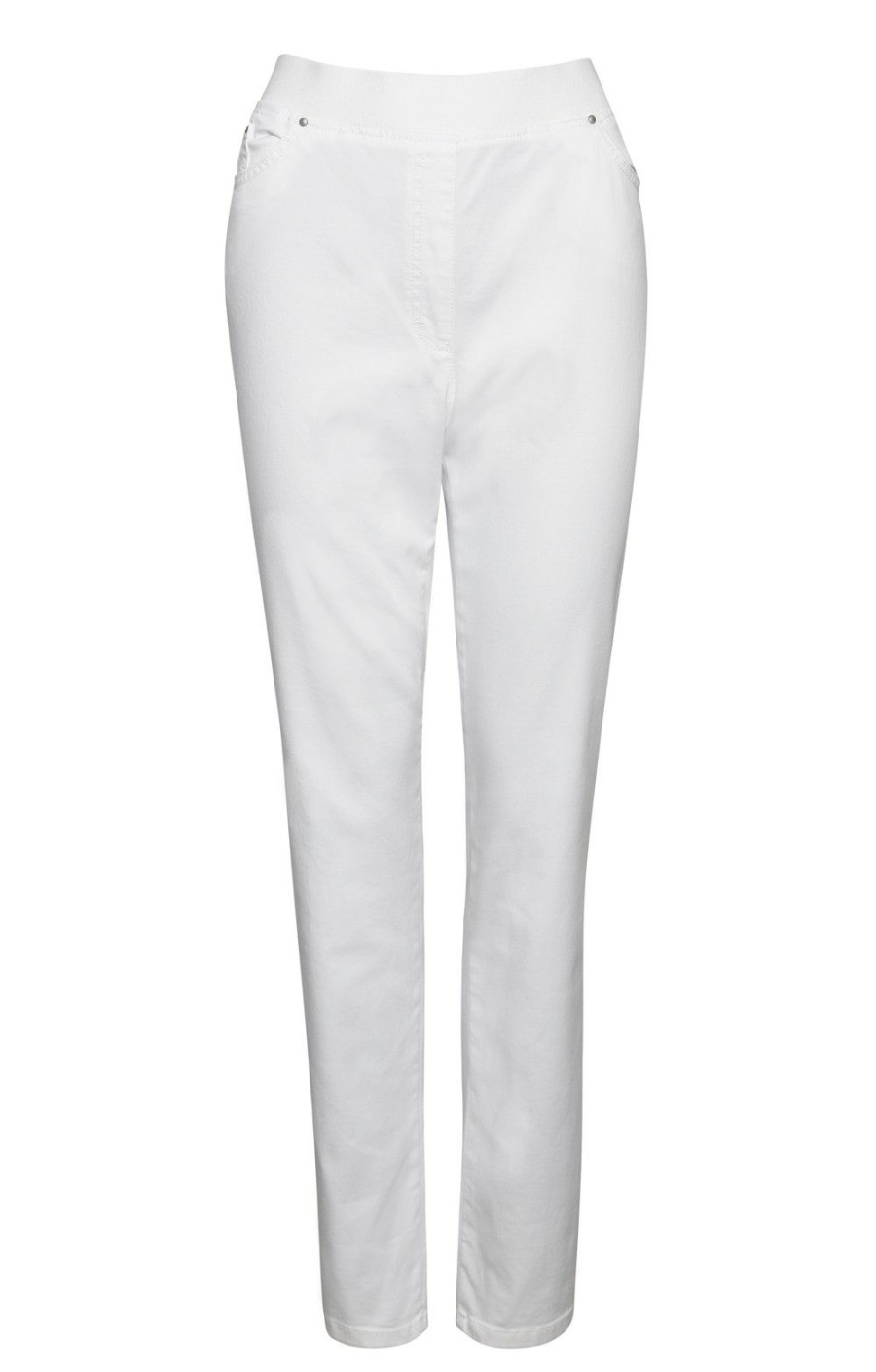 Ladieswear * | Ladies Brax Pamina Denim Jean White