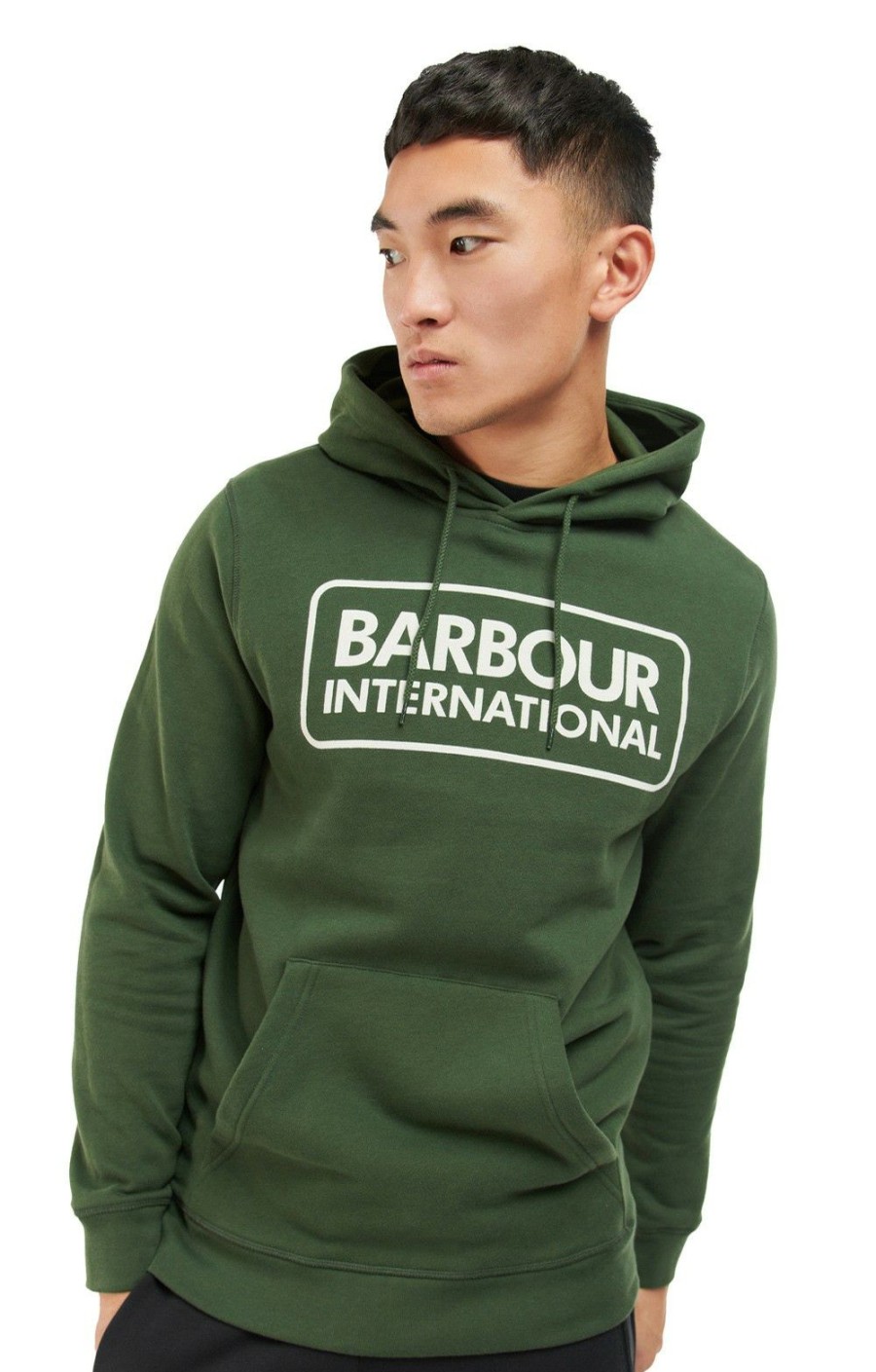 Menswear * | Men'S Barbour International Pop Over Hoodie Kombu Green