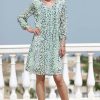 Ladieswear * | Ladies Pomodoro Leopard Print Dress Fern