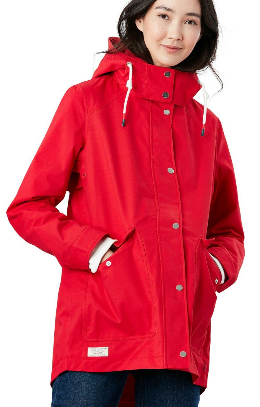 Ladieswear * | Ladies Joules Coast Waterproof Coat Red