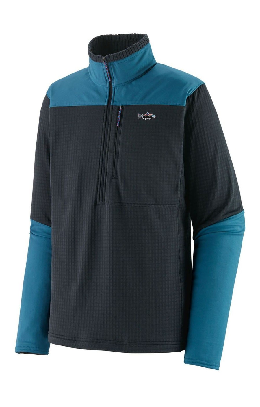 Menswear * | Men'S Patagonia Long-Sleeved Fitzroy 1/4 Zip Pitch Blue