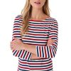 Ladieswear * | Ladies Crew Clothing Essential Breton Red/Inkblu/White