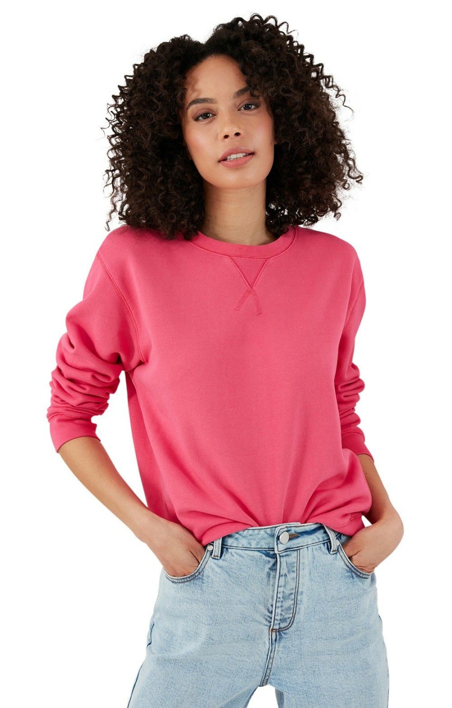 Ladieswear * | Ladies Joules Monique Sweater Fuchsia Pink