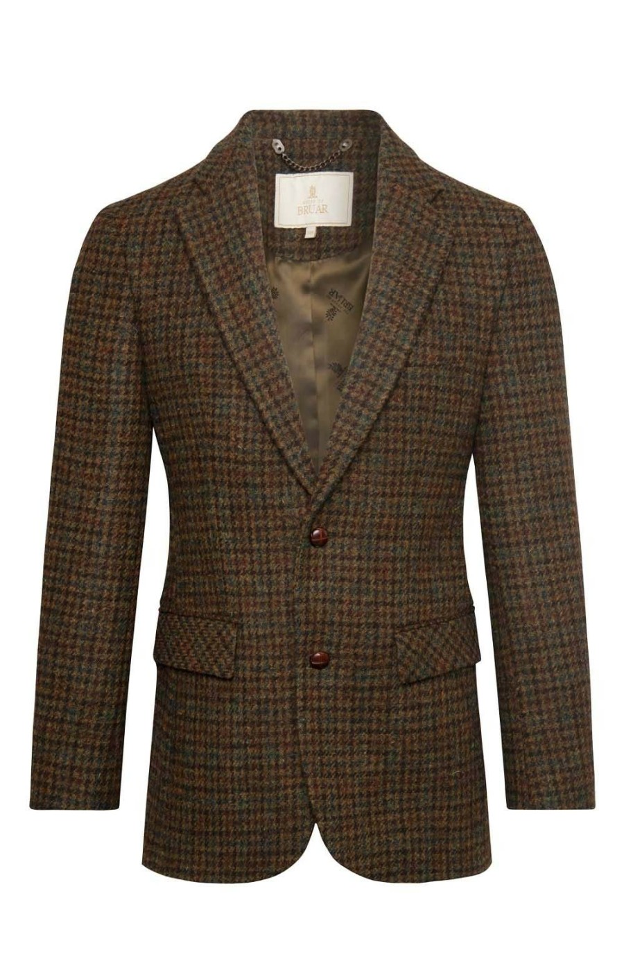 Menswear * | Men'S Harris Tweed Jacket Loden/Wine Gunclub