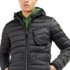 Menswear * | Men'S Barbour International Racer Ouston Hooded Quilted Jacket Black