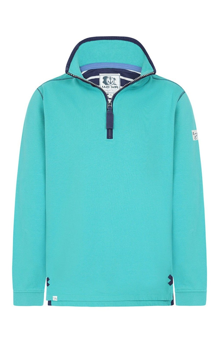 Ladieswear * | Ladies Lazy Jacks 1/4 Zip Sweatshirt Aquarius