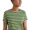 Ladieswear * | Ladies Seasalt Sailor T-Shirt Breton Spring Grass Chalk