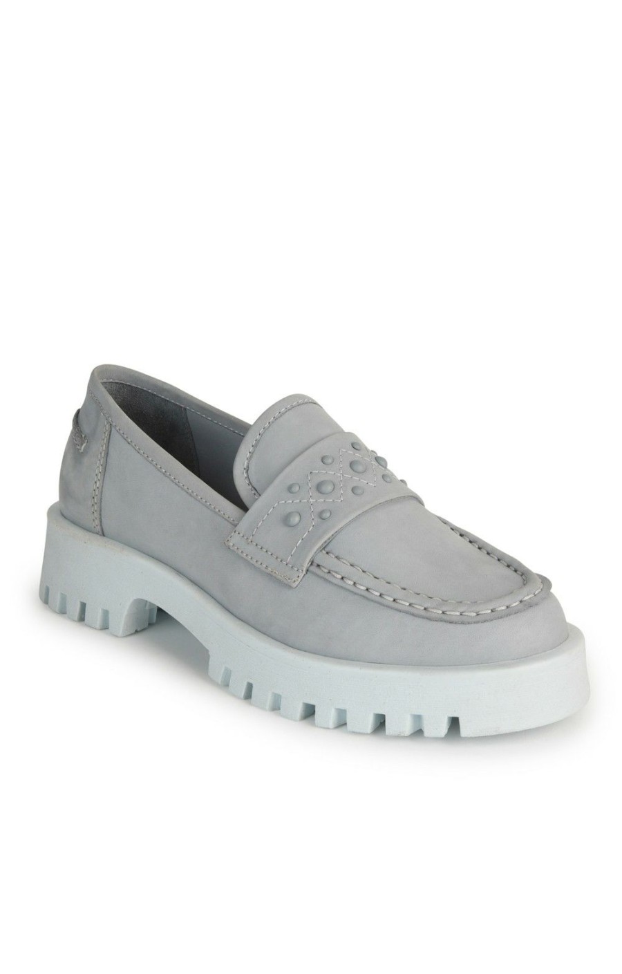 Ladieswear * | Ladies Marco Tozzi Heavy Sole Loafers Light Blue