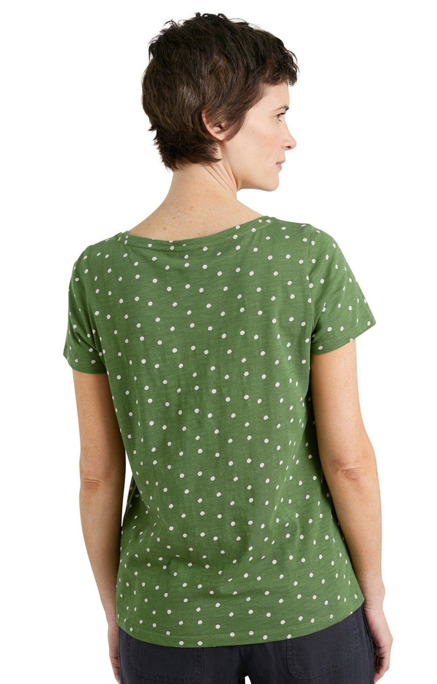 Ladieswear * | Ladies Seasalt Decorative Arts Top Little Sponge Spot Spring Grass