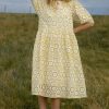 Ladieswear * | Ladies Barbour Edis Dress White Sunrise/Yellow