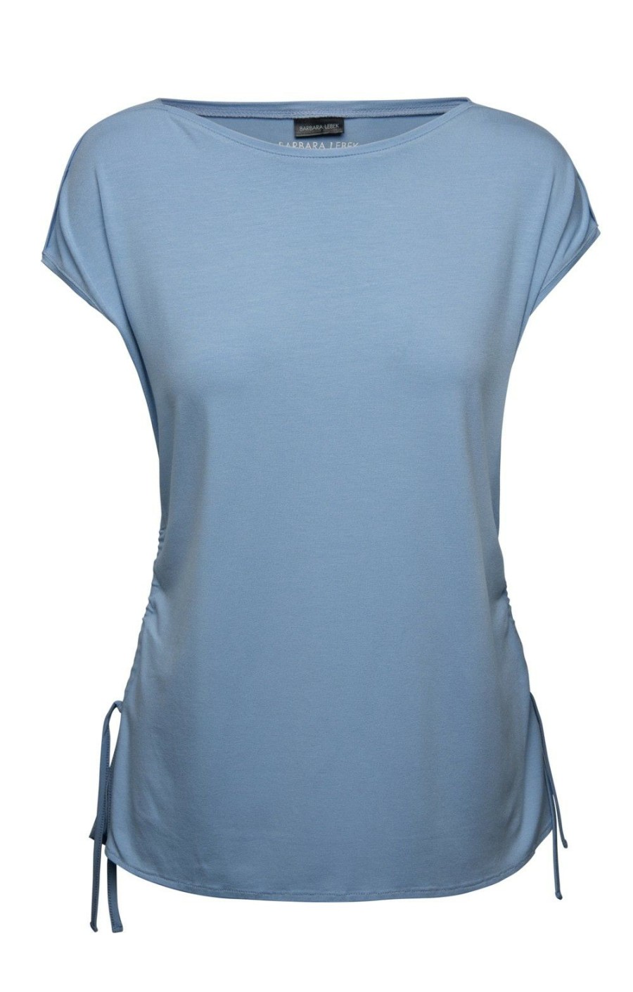 Ladieswear * | Lebek Ladies Ruched Side T Shirt Blue