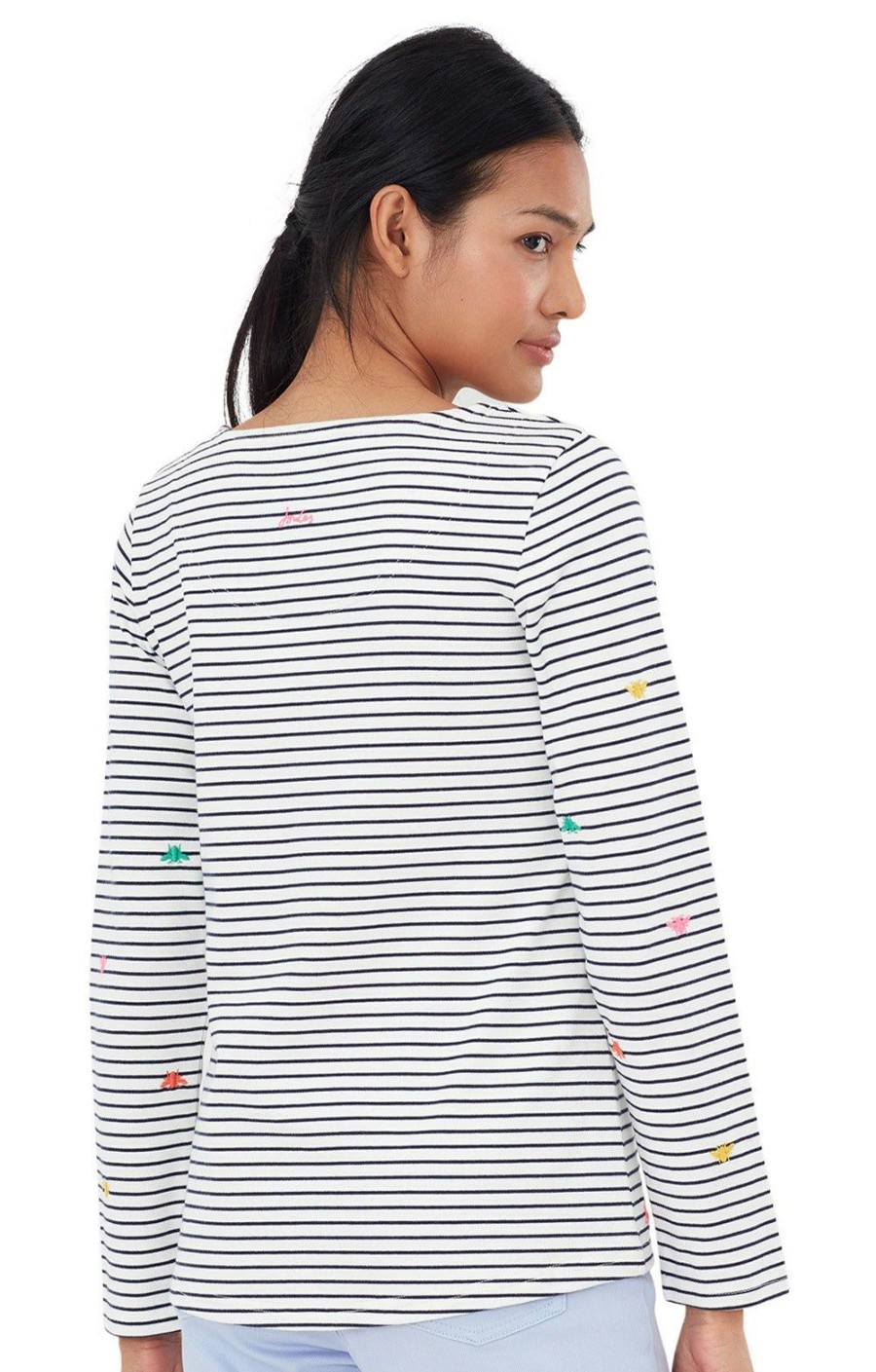 Ladieswear * | Ladies Joules Harbour Embroidered Top Multi Bee Strp