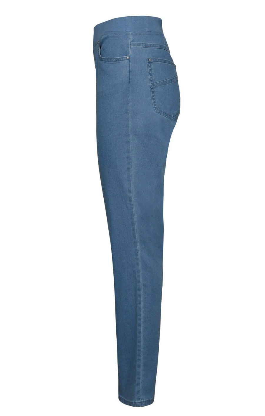 Ladieswear * | Ladies Brax Pamina Denim Jean Bleached