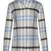 Ladieswear * | Ladies Eterna Warm Handle Large Check Shirt Taupe/Blue/Beige