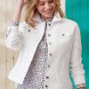 Ladieswear * | Ladies Pomodoro Jean Jacket White