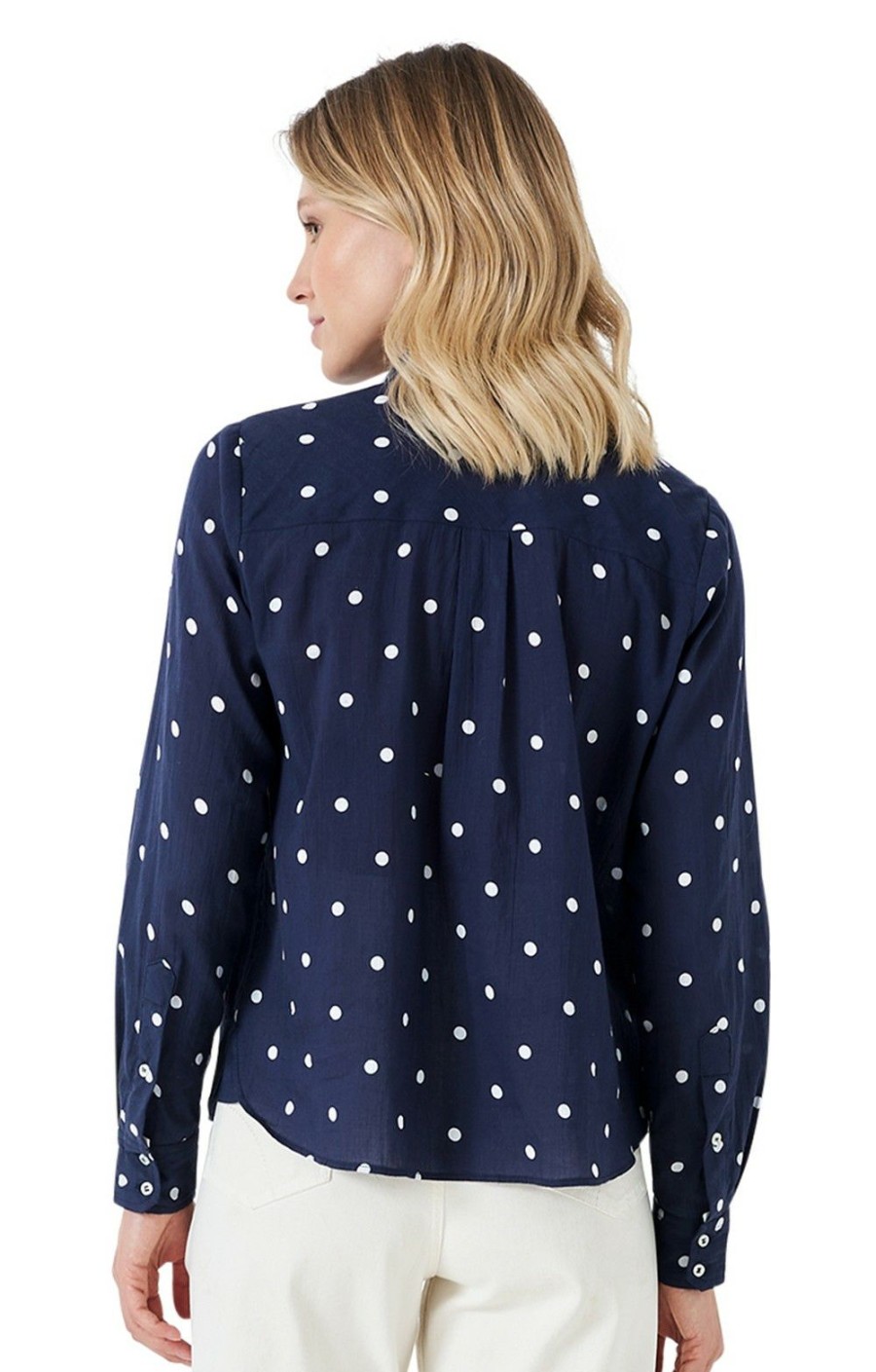 Ladieswear * | Ladies Crew Clothing Valerie Shirt Navy Spot