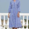 Ladieswear * | Ladies Pomodoro Batik Shirt Dress Pacific