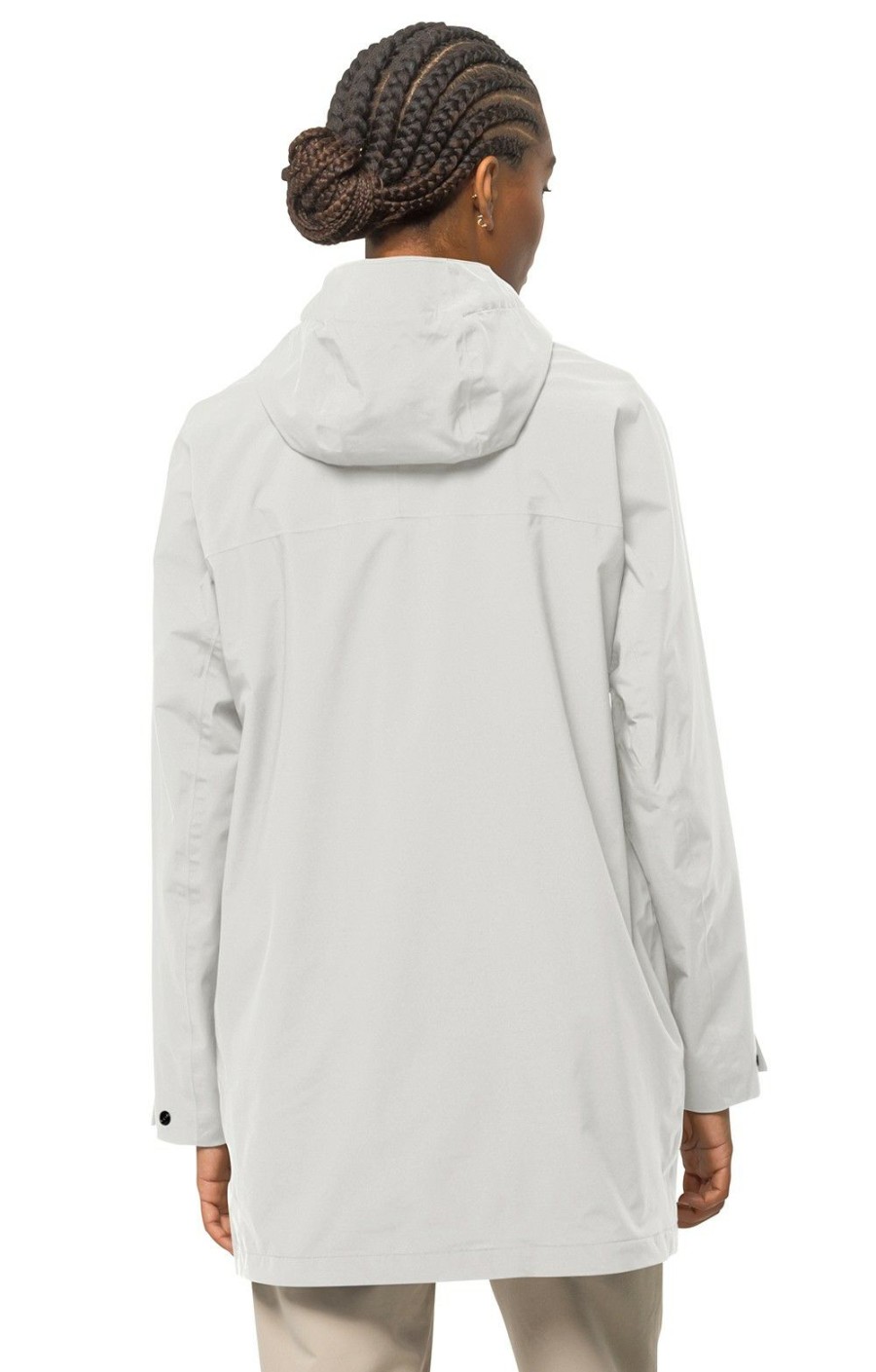 Ladieswear * | Ladies Jack Wolfskin Mainkai Long Jacket Silver Cloud