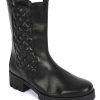 Ladieswear * | Ladies Gabor Quilted Calf Boots Black Leather