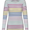 Ladieswear * | Ladies Lazy Jacks Stripe Breton Top Rainbow