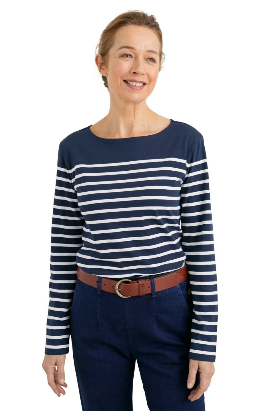 Ladieswear * | Ladies Seasalt Sailor Shirt Falmouth Breton Maritime Chalk