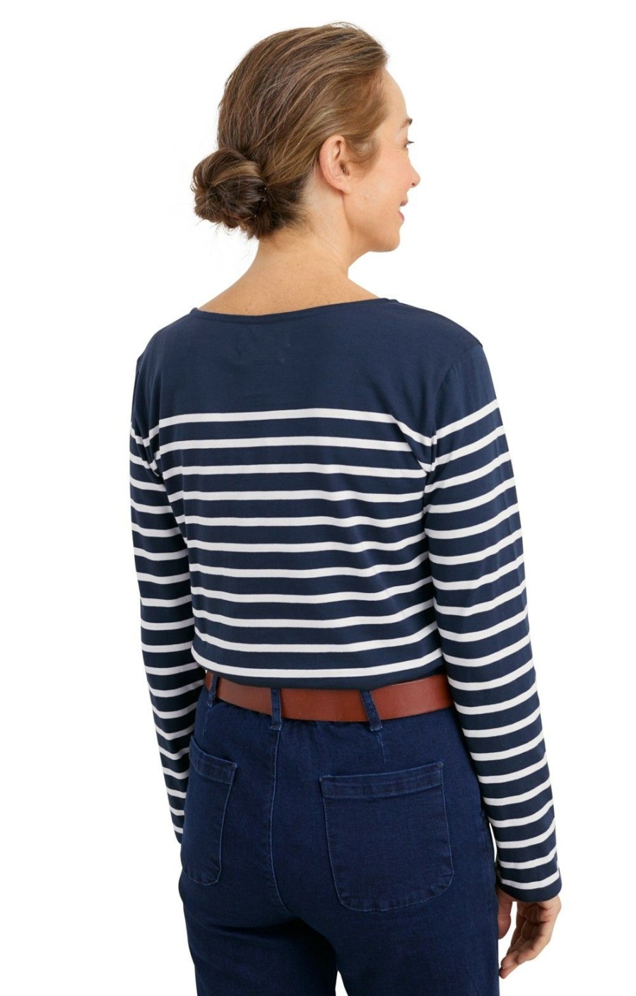 Ladieswear * | Ladies Seasalt Sailor Shirt Falmouth Breton Maritime Chalk