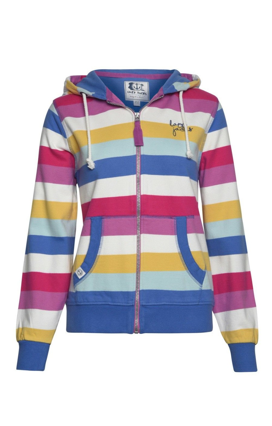 Ladieswear * | Ladies Lazy Jacks Zip Through Hoodie Multi