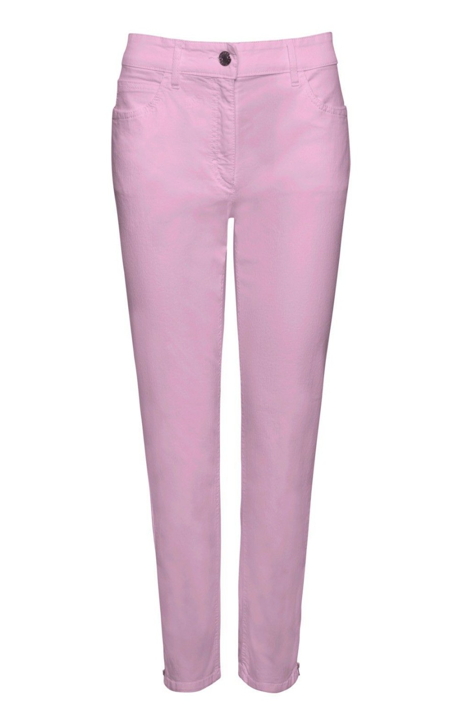 Ladieswear * | Ladies Denim Crop Zip Ankle Jeans Pink