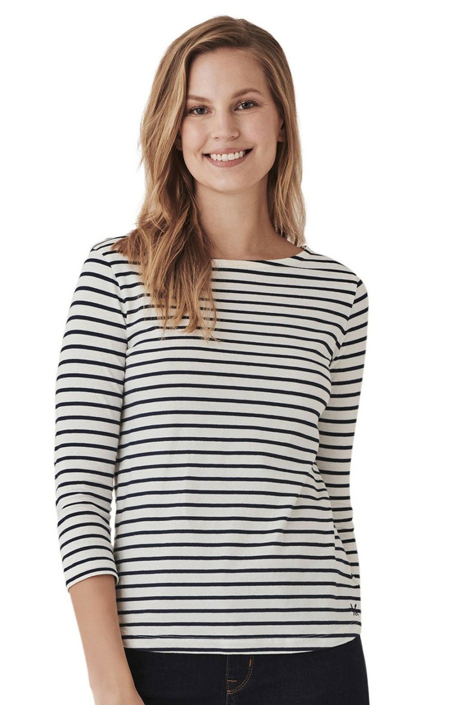 Ladieswear * | Ladies Crew Clothing Essential Breton White/Navy