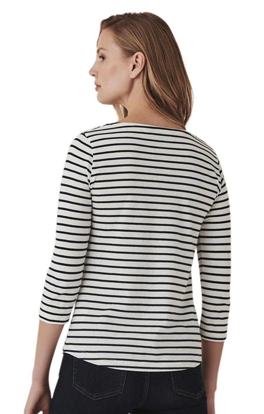 Ladieswear * | Ladies Crew Clothing Essential Breton White/Navy