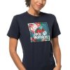 Ladieswear * | Ladies Jack Wolfskin Flower Logo Tee Night Blue