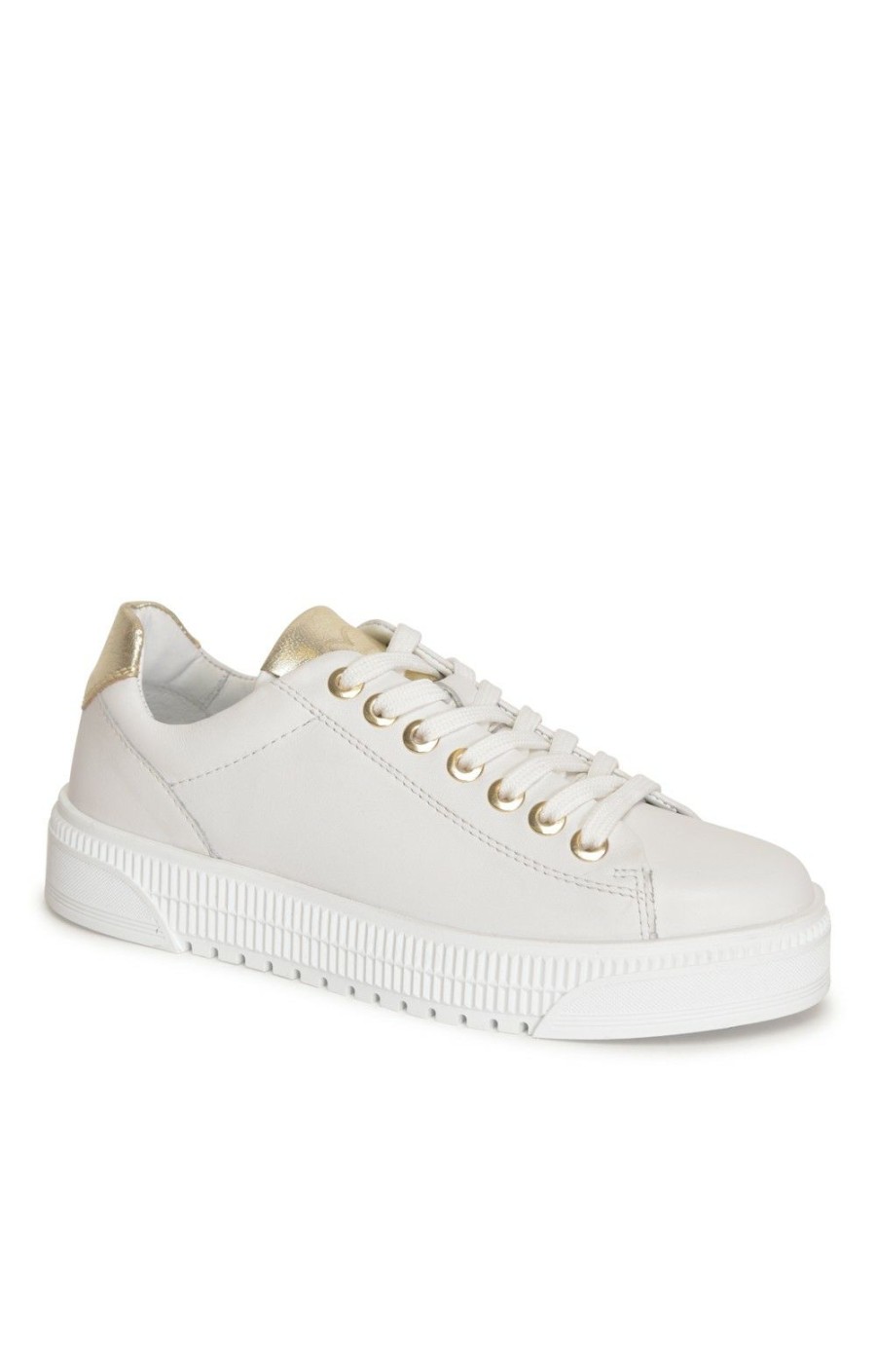 Ladieswear * | Ladies Marco Tozzi Plain Sneakers Ecru