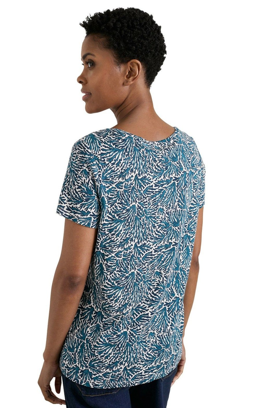 Ladieswear * | Ladies Seasalt Appletree Top Flowing Seaweed Chalk