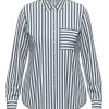 Ladieswear * | Ladies Erfo Long Sleeved Stripe Shirt Jeans