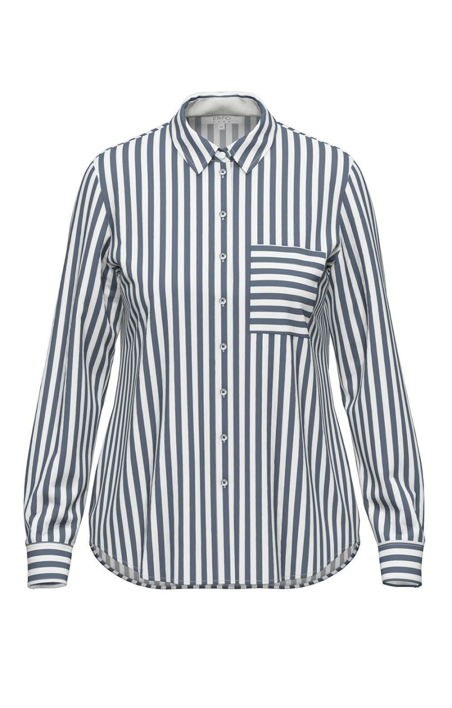 Ladieswear * | Ladies Erfo Long Sleeved Stripe Shirt Jeans