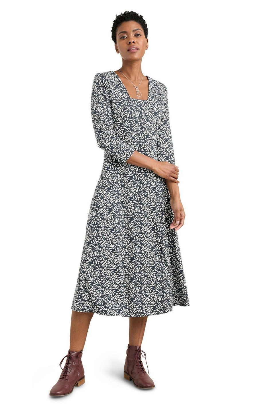 Ladieswear * | Ladies Seasalt Waterfront Dress Fish Swirl Maritime