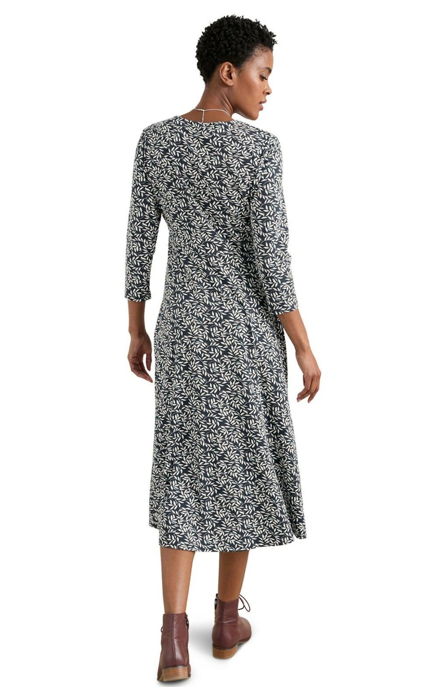 Ladieswear * | Ladies Seasalt Waterfront Dress Fish Swirl Maritime