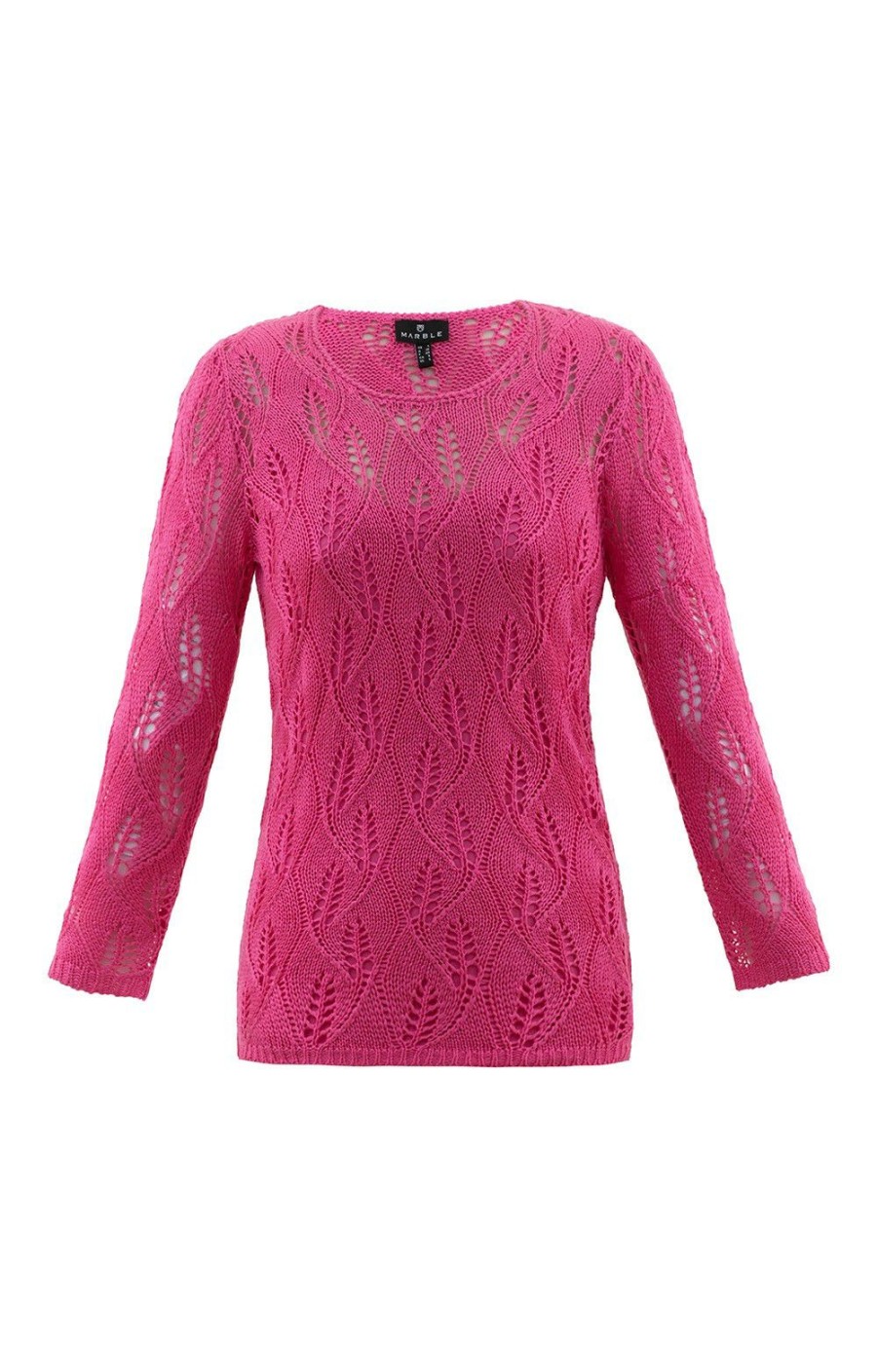 Ladieswear * | Ladies Marble Knit Top With Camisole Pink