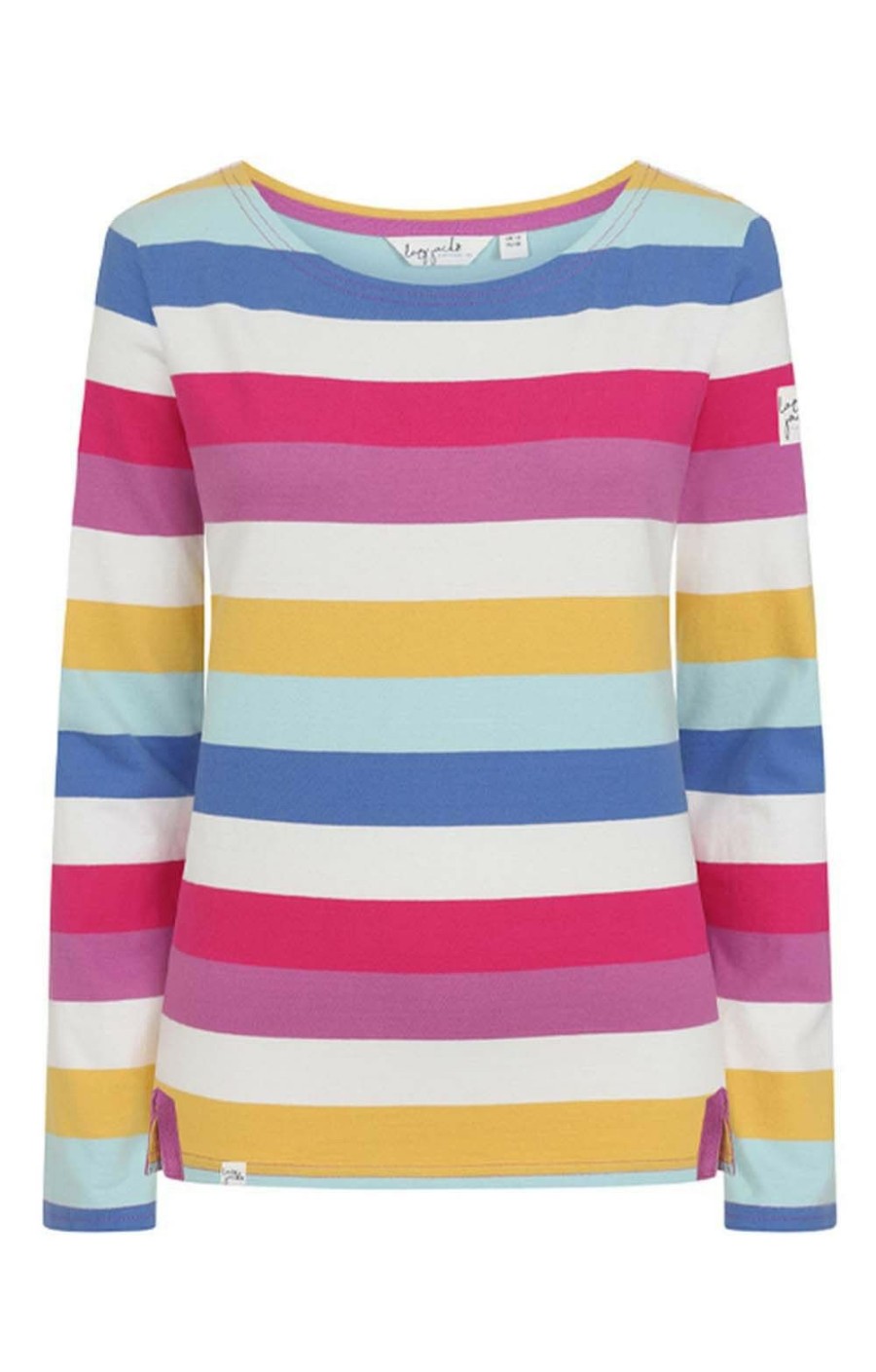 Ladieswear * | Ladies Lazy Jacks Stripe Breton Top Multi