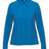 Ladieswear * | Ladies Erfo Long Sleeved Half Button Top Blue