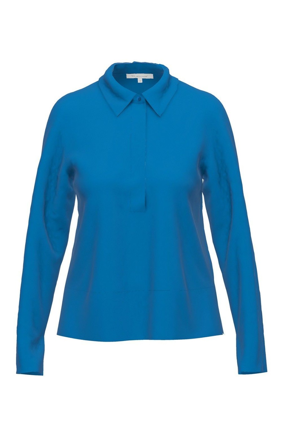 Ladieswear * | Ladies Erfo Long Sleeved Half Button Top Blue