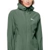 Ladieswear * | Ladies Jack Wolfskin Pack & Go Shell Jacket Picnic Green