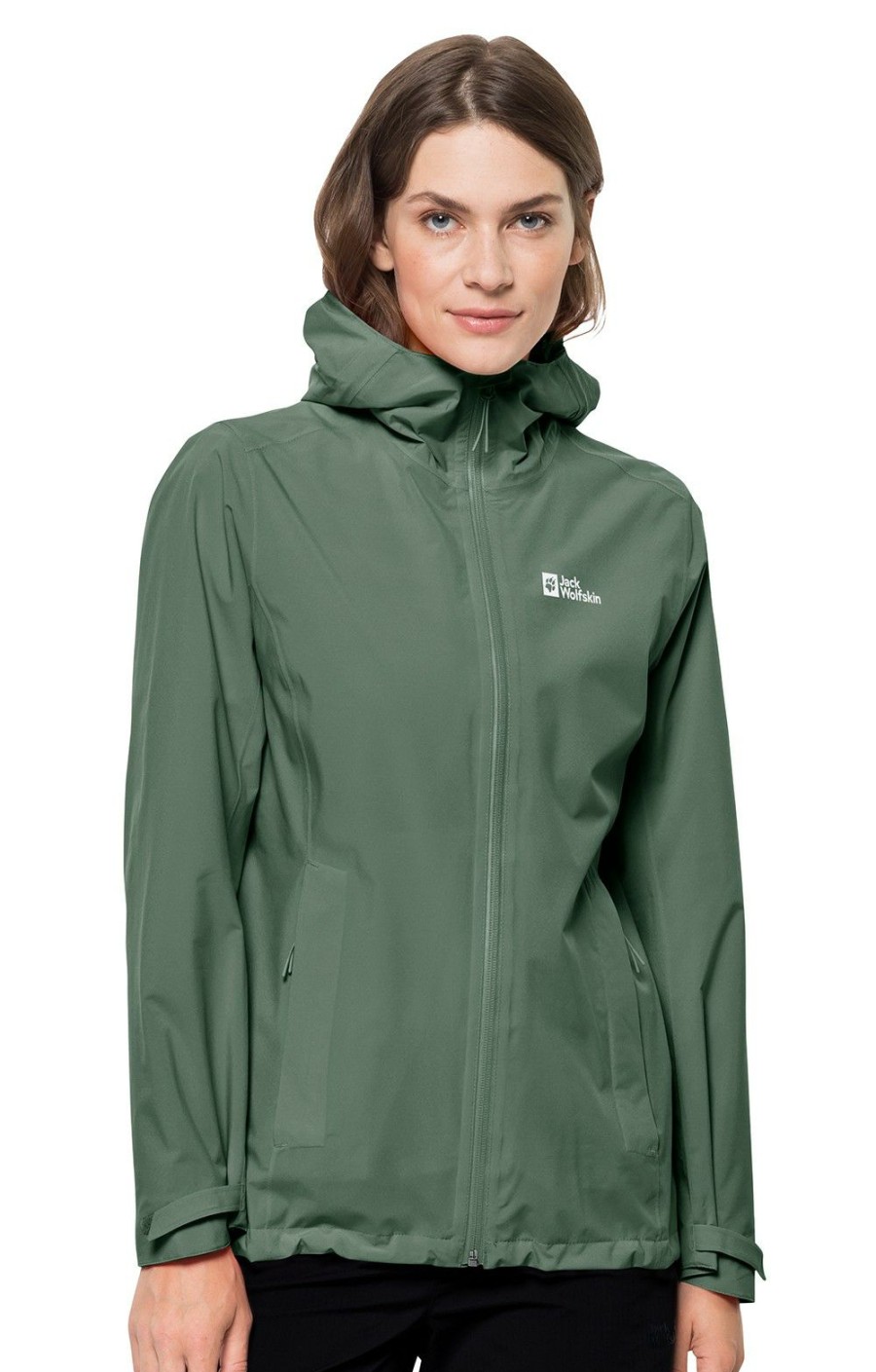 Ladieswear * | Ladies Jack Wolfskin Pack & Go Shell Jacket Picnic Green