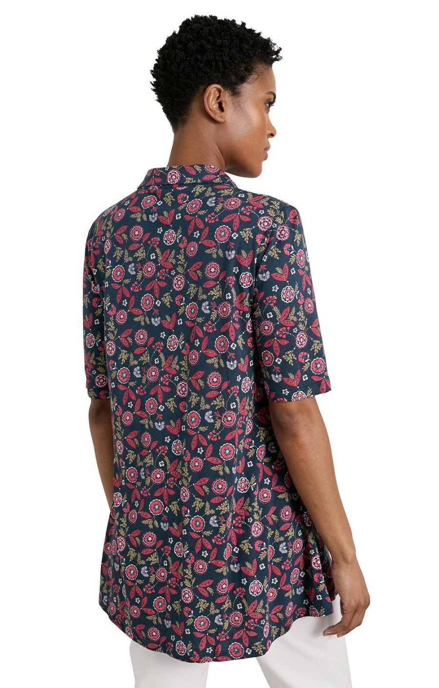 Ladieswear * | Ladies Seasalt Sea Cliff Shirt Block Floral Maritime