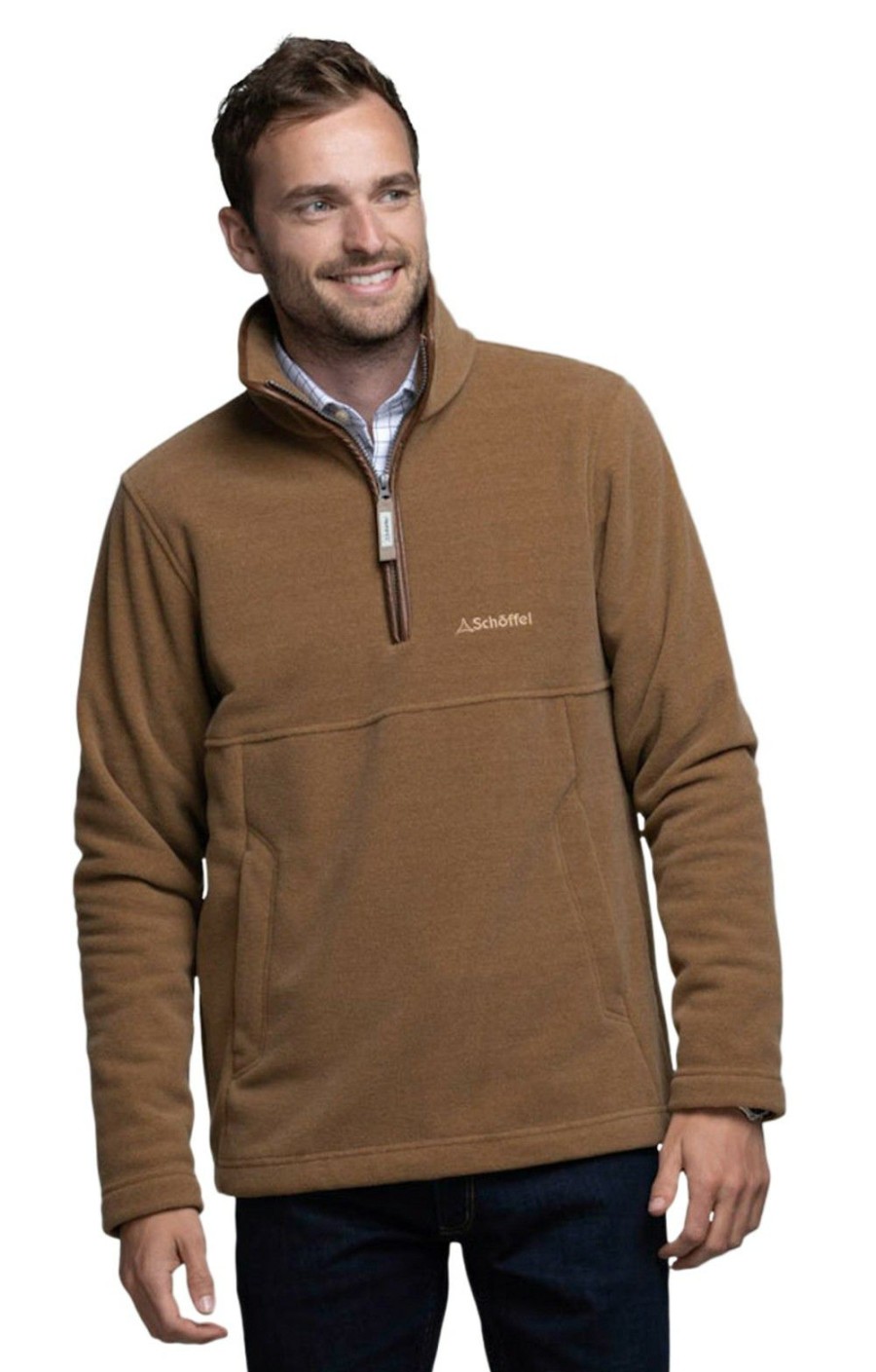 Menswear * | Mens Schoffel Berkeley T-Zip Bark