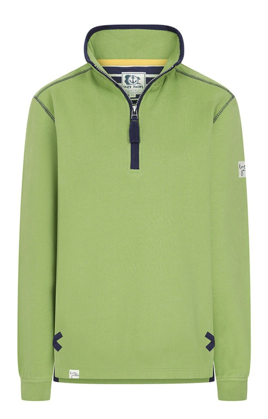 Ladieswear * | Ladies Lazy Jacks 1/4 Zip Sweatshirt Lime