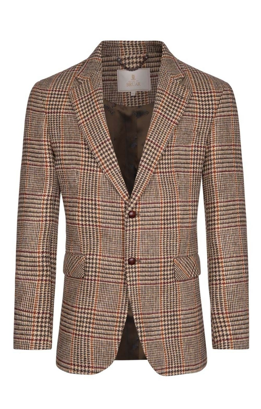 Menswear * | Men'S Harris Tweed Jacket Loden Spice Prince Of Wales